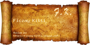 Ficzay Kitti névjegykártya